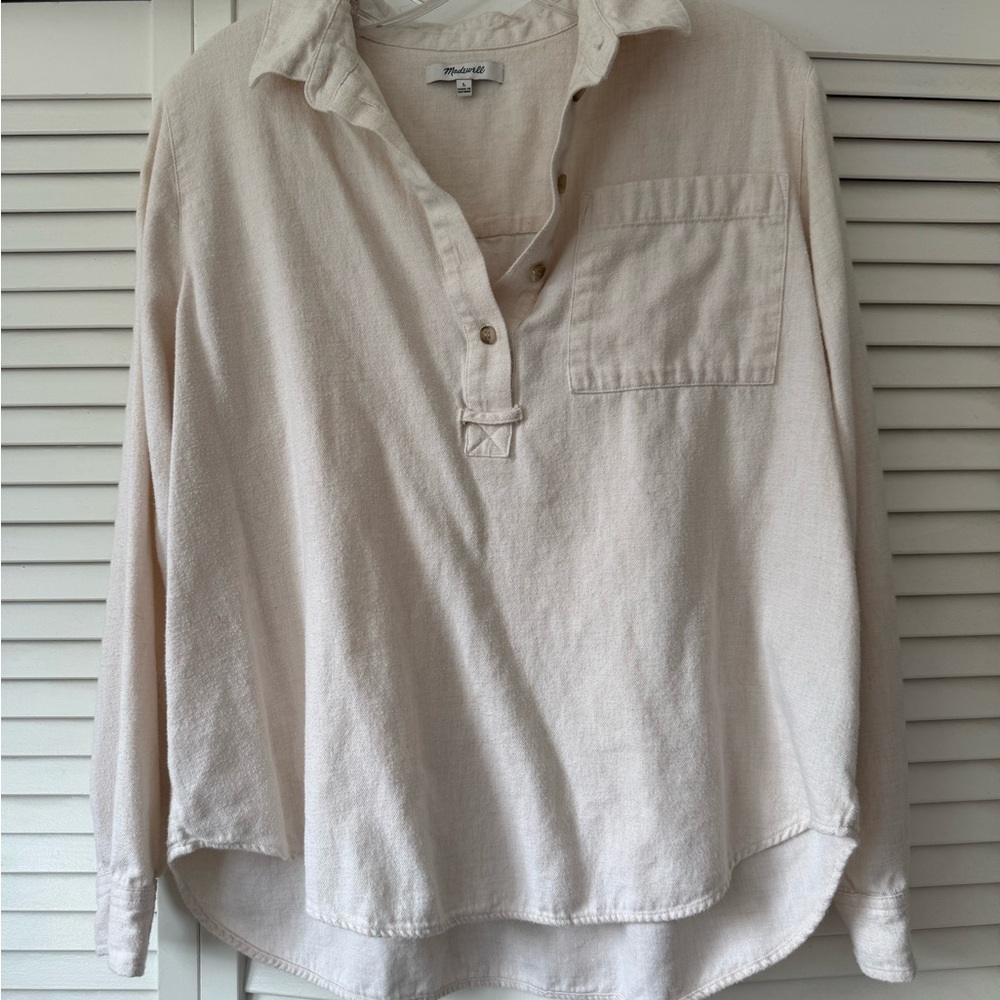Madewell Off-White Textured Shirt